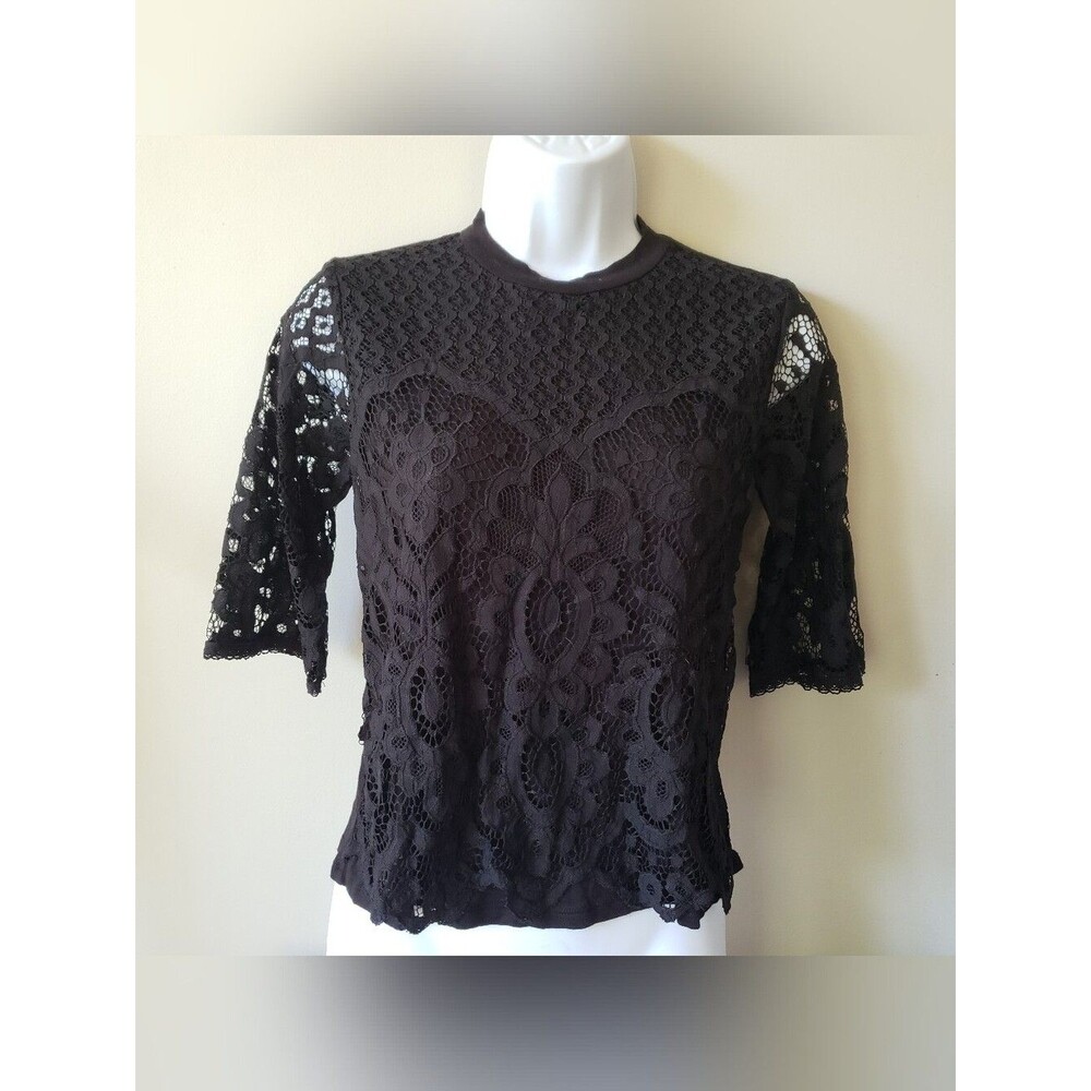 Girls Whimsigoth Floral Lace Patchwork Top Mock Neck Witchy Dark Coquettegirl